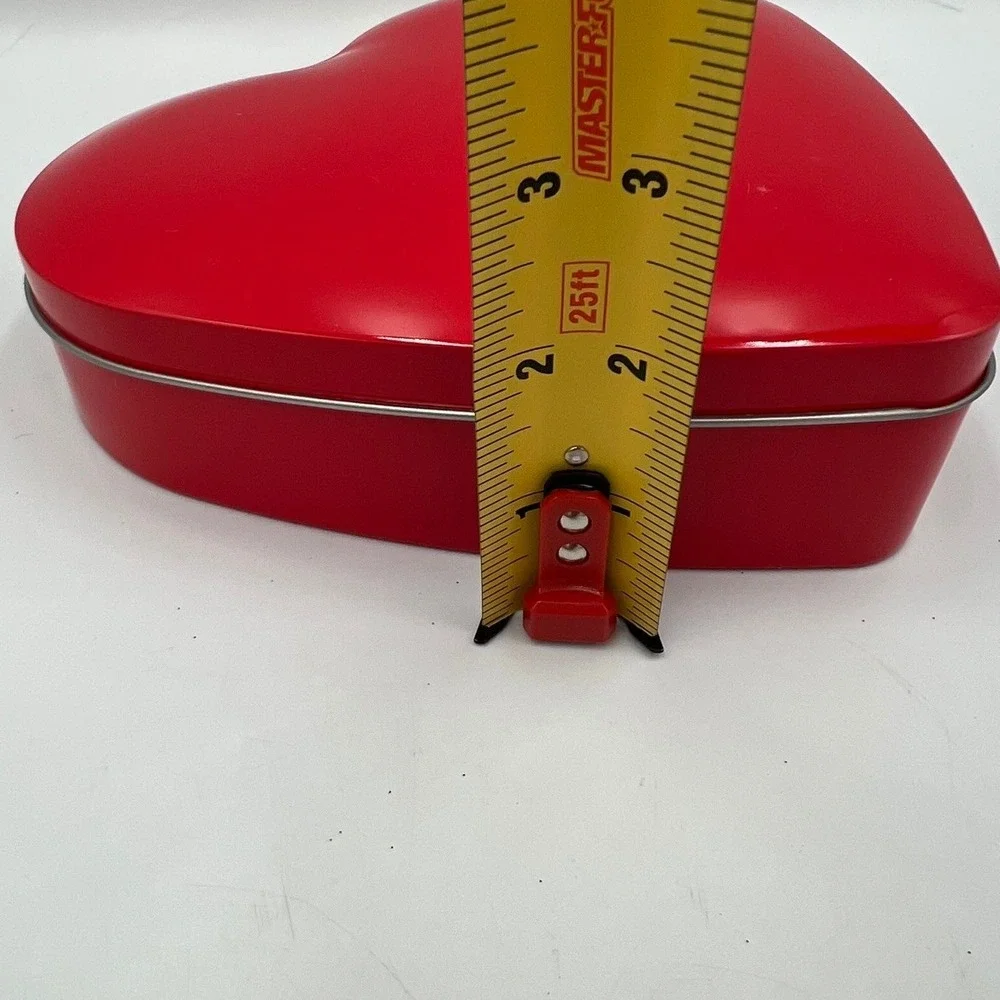 Heart Shaped Metal Tins Set of 2 Red NWOT Glossy Lovecore Gift